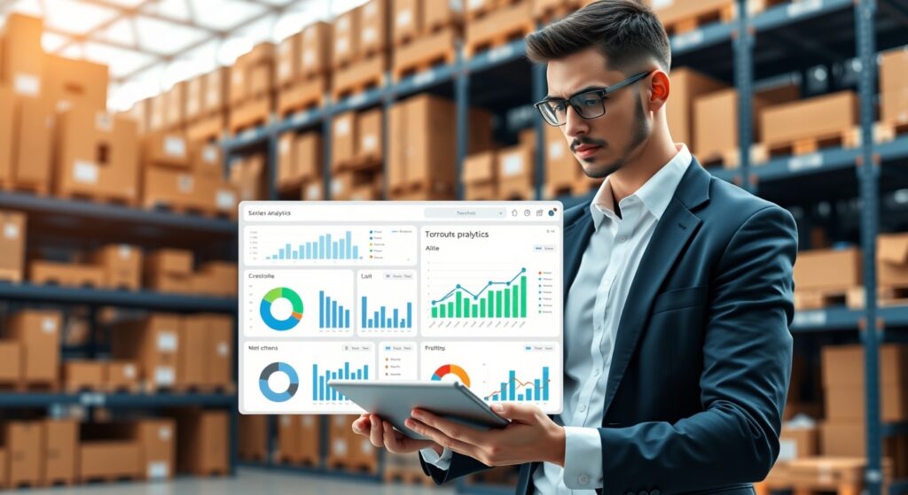 Analytics dashboard showing best-selling products, sales heatmaps, and performance graphs for smarter inventory decisions